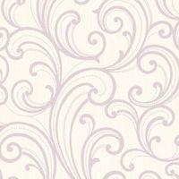 Colours Sarika Pink Scroll Raised Texture with Glitter Wallpaper