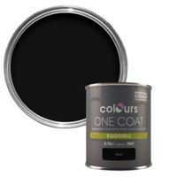 Colours One Coat Black Eggshell Wood & Metal Paint 750ml