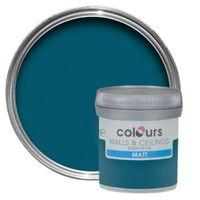 colours teal temptation matt emulsion paint 50ml tester pot