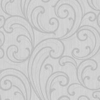 Colours Sarika Grey Scroll Raised Texture with Glitter Wallpaper