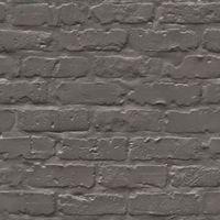 Colours Black Painted Brick Wallpaper
