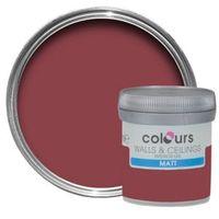 colours merlot matt emulsion paint 50ml tester pot