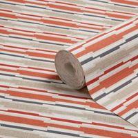 Colours Red Retro Stripe Wallpaper