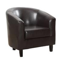 Cologne Faux Leather Tub Chair Brown