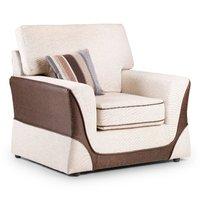 costa fabric armchair brown and cream