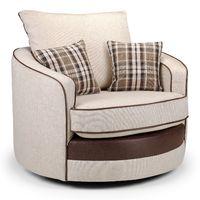 Costa Swivel Chair Brown and Cream