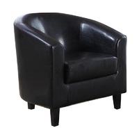 Cologne Faux Leather Tub Chair Black