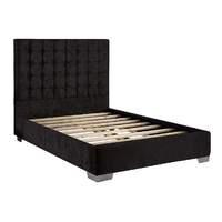 Coppella Velvet Divan Bed Frame Black Velvet Fabric Small Single 2ft 6