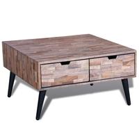Coffee Table with 4 Drawers Reclaimed Teak