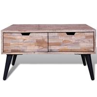 Coffee Table with 4 Drawers Reclaimed Teak