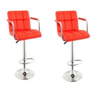 Corin Bar Chairs In Red Faux Leather in A Pair