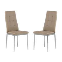 Cosmo Dining Chair In Taupe Faux Leather in A Pair