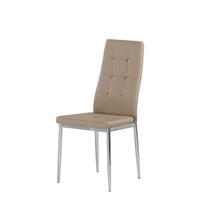 Cosmo Dining Chair In Taupe Faux Leather With Chrome Legs