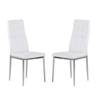 Cosmo Dining Chair In White Faux Leather in A Pair