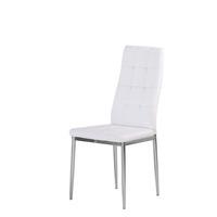 Cosmo Dining Chair In White Faux Leather With Chrome Legs