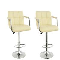 Corin Bar Chairs In Cream Faux Leather in A Pair