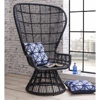 copenhagen lounge chair in woven black faux weave