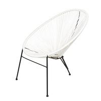Cornis Modern Lounge Chair In White With Metal Frame