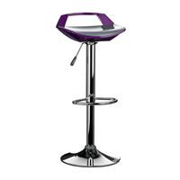 Comfy Bar Stool In Grey And Purple ABS With Chrome Base