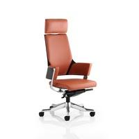 cooper office chair in tan bonded leather with high back