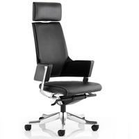 cooper office chair in black bonded leather with high back