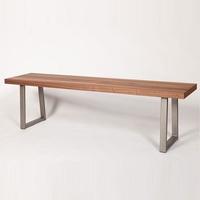 Coralie Wooden Dining Bench In Walnut And Metal Legs