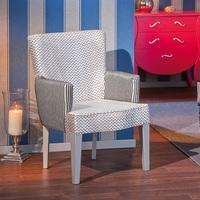 coarsen dining chair in upholstered fabric with armrests
