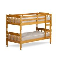 Colonial Wooden Single Bunk Bed In Honey