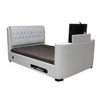 cosmo white faux leather finish 46 tv bed