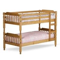 Colonial Wooden Single Bunk Bed In Waxed Pine