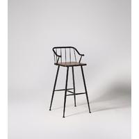 Corella stool in mango wood & black