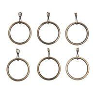 Colours Traditional Metal Curtain Ring (Dia)28mm Pack of 6