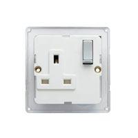 Colours 13A Silver Chrome Effect Switched Socket Backplate