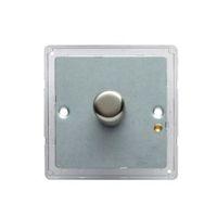 Colours Interchangeable Colours Range 2-Way Single Stainless Steel Effect Dimmer Switch Backplate