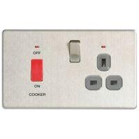 colours 45a double pole cooker switch socket with comes with power ind ...