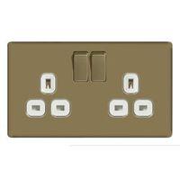 colours 13a pearl nickel double socket