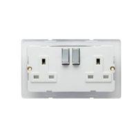 Colours 13A Silver Chrome Effect Switched Socket Backplate