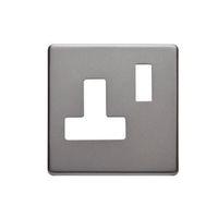 colours slate grey socket front plate