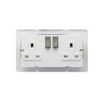 colours 13a silver steel effect switched socket backplate