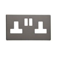 Colours Slate Grey Socket Front Plate