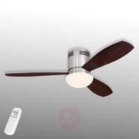 Combo ceiling fan with wood and opal glass