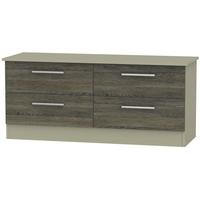 Contrast Panga and Mushroom Bed Box - 4 Drawer