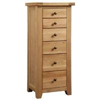 Colorado Oak Wellington Chest of Drawer - 6 Drawer