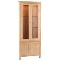 Corndell Nimbus Oak Corner Glazed Display Cabinet