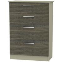 Contrast Panga and Mushroom Chest of Drawer - 4 Drawer Deep