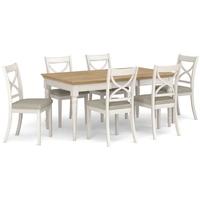 Corndell Annecy Oak Top Extending Dining Set with 6 Chairs