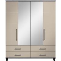 Corsica Grey Centre Mirrored Gents Wardrobe - 4 Door 4 Drawer