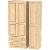 Corrib Light Oak Triple Wardrobe with 2 Drawer