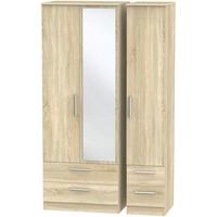 Contrast Bardolino Triple Wardrobe - Tall with Drawer and Mirror