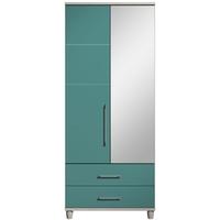 Corsica Lagoon Mirrored Gents Wardrobe - 2 Door 2 Drawer